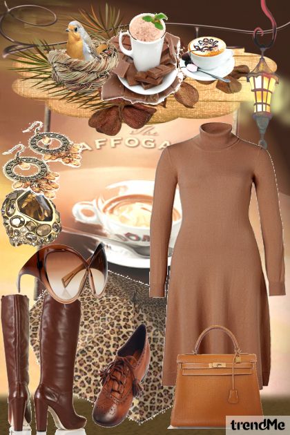 By Brown Casual dress- combinação de moda