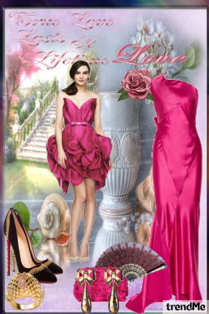 Girl pink, short dress or of a long- Modna kombinacija