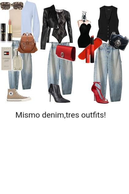 outfits baggies denim- Fashion set