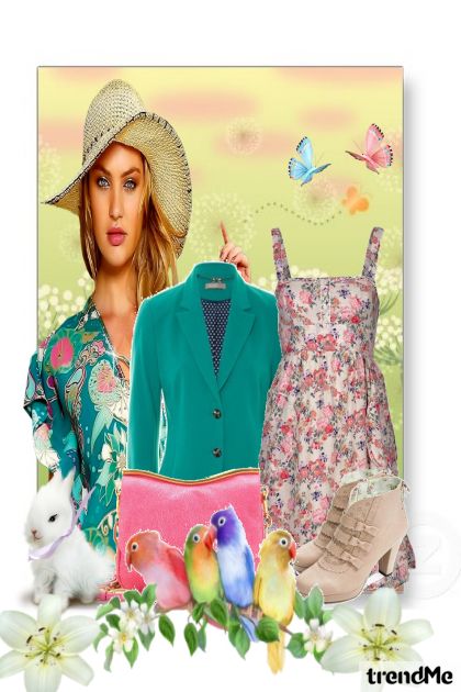 Prolećna razglednica- combinação de moda