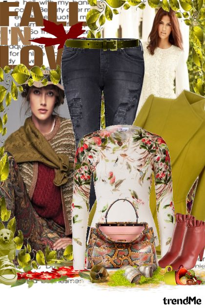 Jesen u zelenoj boji- combinação de moda