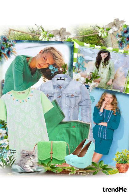 Svakodnevna plavo-zelena- Fashion set
