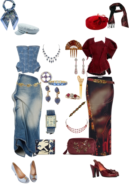 Blue x Red Besties outfit