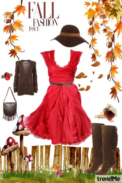 Red autumn- Combinazione di moda