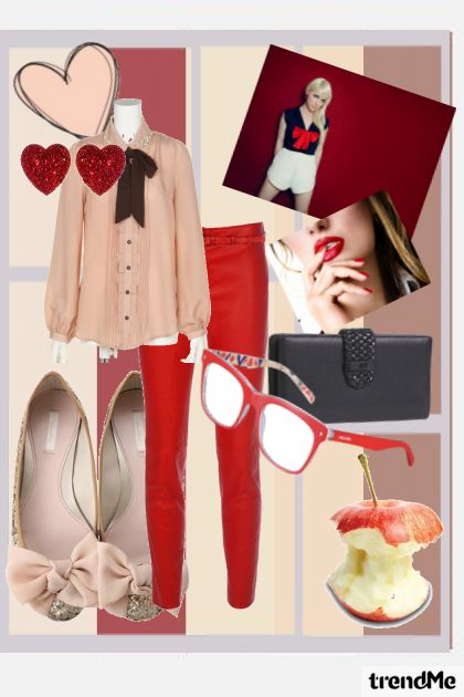 Red   Pink.- combinação de moda
