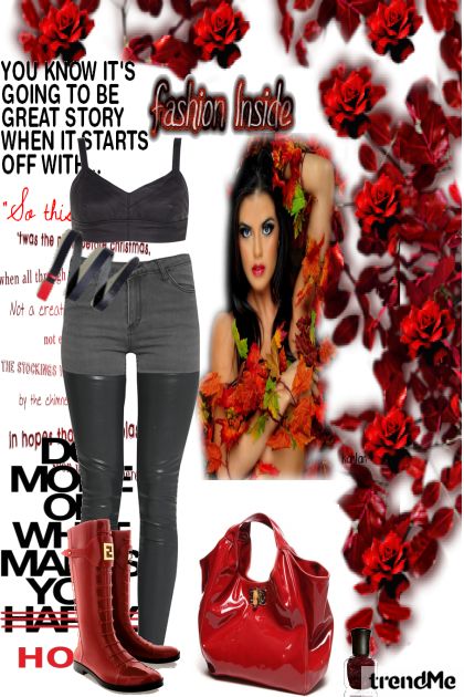 Red Rose- Combinazione di moda