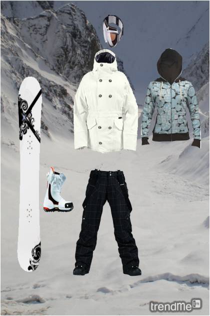 Snowboarding- combinação de moda