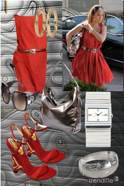 Red girl- Combinazione di moda