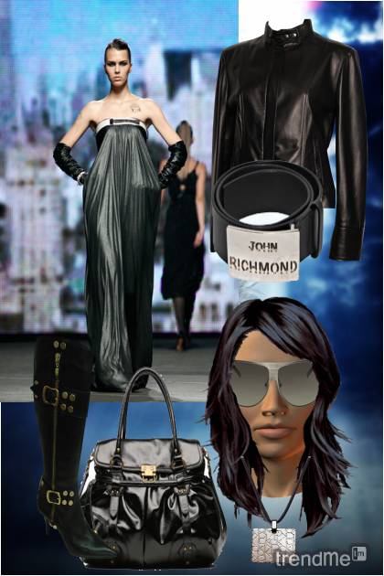 Leather girl- Combinazione di moda