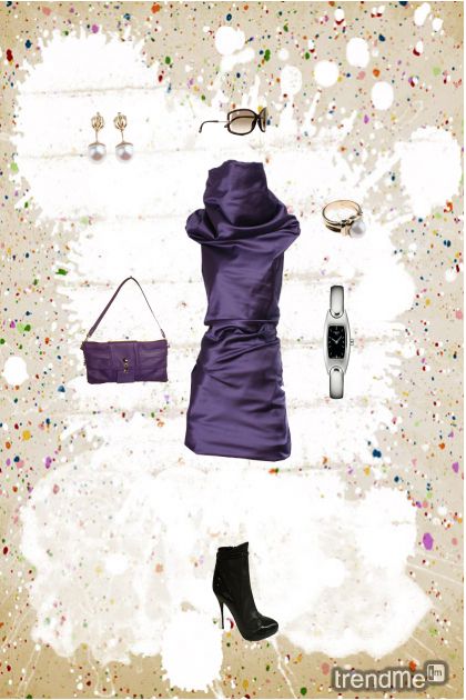 Purple dress- Модное сочетание