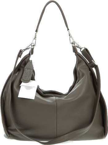 Bruno Rossi Italian Made Beige Leather Large Hobo Bag with Side Pocket - /CLEARANCE/