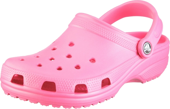 transparent pink crocs