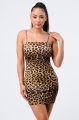 Clothes/footwear details Leopard Print Knit Satin Mini Dress (Dresses)