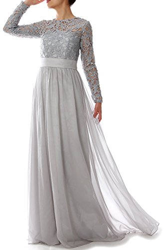 ONLYFINE Women's Lace s Mother Of The Bride Dress Long Sleeves Maxi Evening Gown