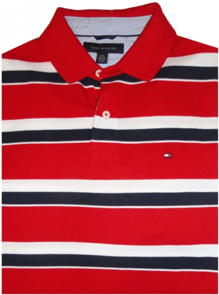 black white and red tommy hilfiger shirt