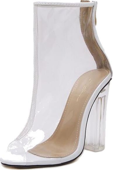 scarlett ☆･ﾟ:☆ Boots White Transparent Ankle Boots $60.19 - trendMe.net