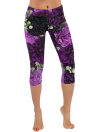 Low Rise Capri Leggings - Little Purple Carnations