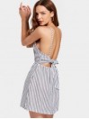 Open Back Striped Cami Dress - Model