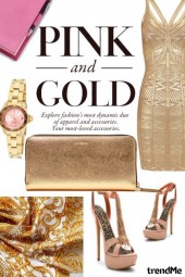 Pink and Gold ❤ Fashion Set