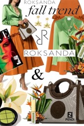 Roksanda Orange and Green Silk Fall Color Trends