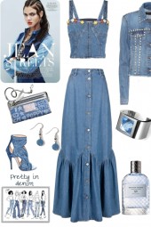 A LONG DENIM SKIRT