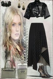 PINSTRIPE ASIMMETRIC SKIRT