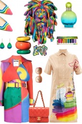 MOSCHINO MULTICOLOR COAT