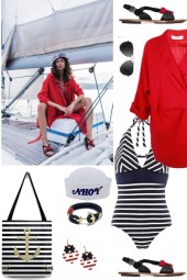 HOW TO WEAR STRIPED SWIMSUIT