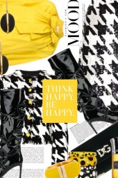 Think Happy Be Happy in Houndstooth