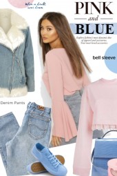 Pink Top and  Blue Denim