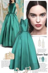 An Elegant Gown  in Teal