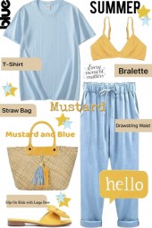 Hello Summer Blue and Mustard