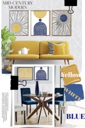 Mid Century Modern in Yellow White and Blue