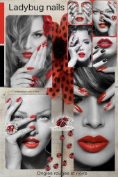 Ladybug Nails in Red and Black