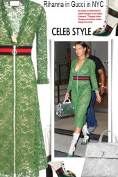 Rihanna in Gucci in NYC