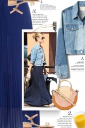 Maxi  skirt &amp; denim jacket