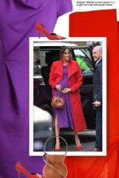 Meghan Markle turned heads in a bright red coat an