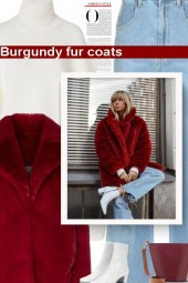 Burgundy fur coats