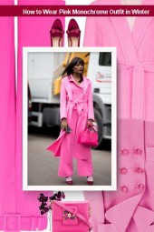 How to Wear Pink Monochrome Outfit in Winter