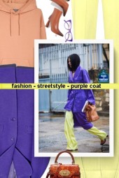 fashion - streetstyle - purple coat 