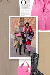  street style - beige and pink