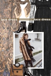 lace dress and fur coat