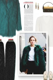 green fur coat