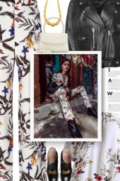  Floral-print Wide-leg Trousers 