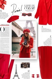 Street style all red - Paris