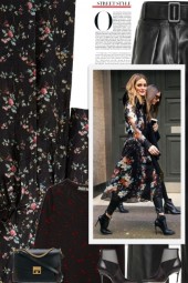 floral-print coat