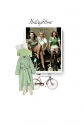 Vintage time - green &amp; white