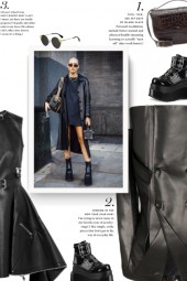 ALEXANDER MCQUEEN black leather dress 