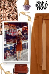 Deveaux High-Waisted Belted Wool Wrap Skirt