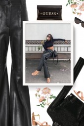 Flared-leather pants 